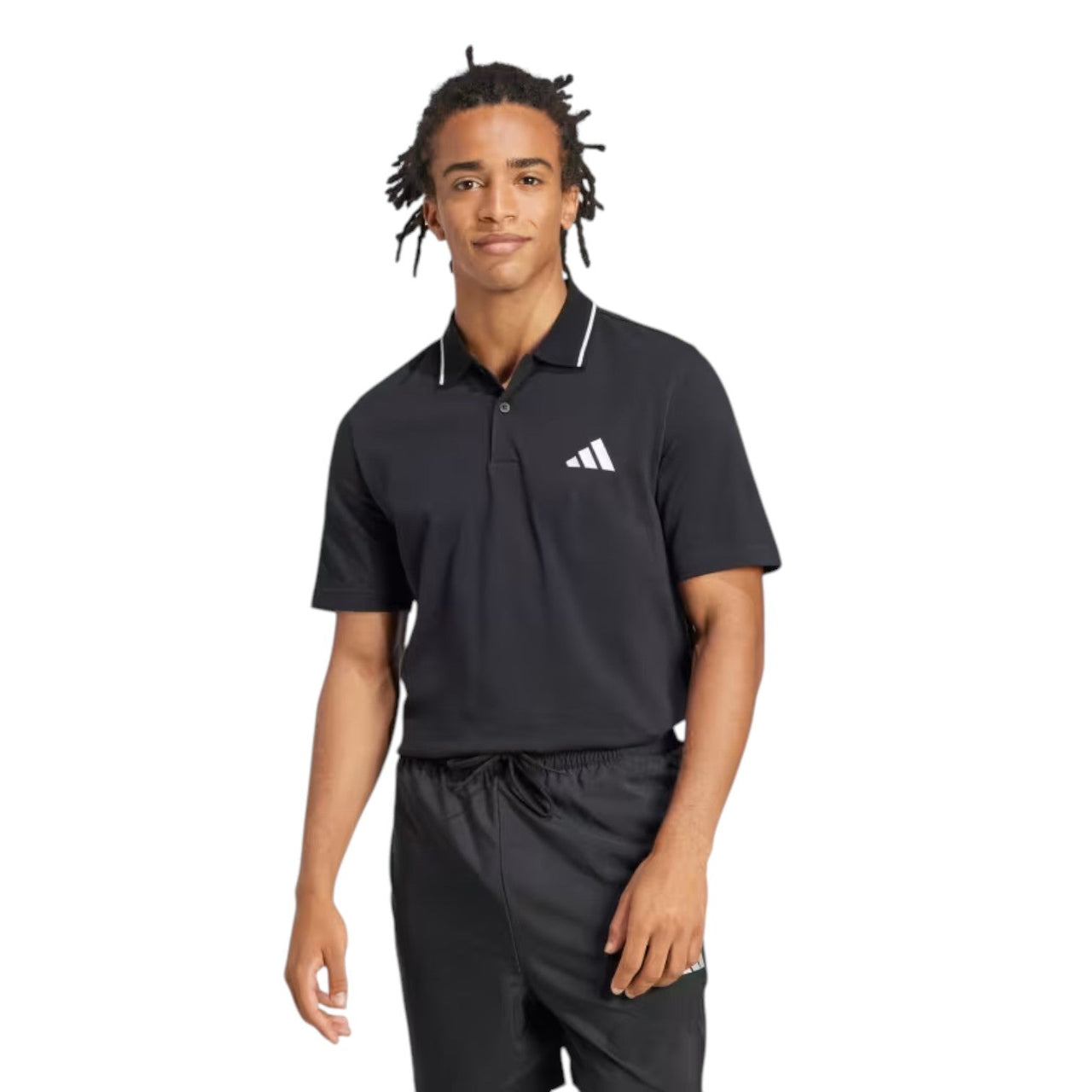 adidas Essentials Small Logo Piqu Polo Shirt 'Black' JE9023