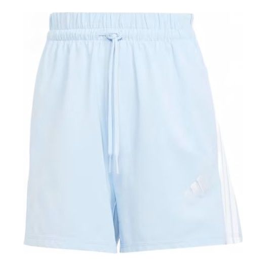 (WMNS) adidas Essentials 3-Stripes Cotton Shorts 'Glow Blue White' JD0911