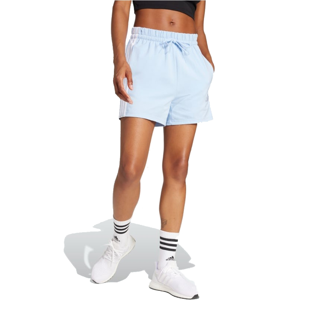 (WMNS) adidas Essentials 3-Stripes Cotton Shorts 'Glow Blue White' JD0911