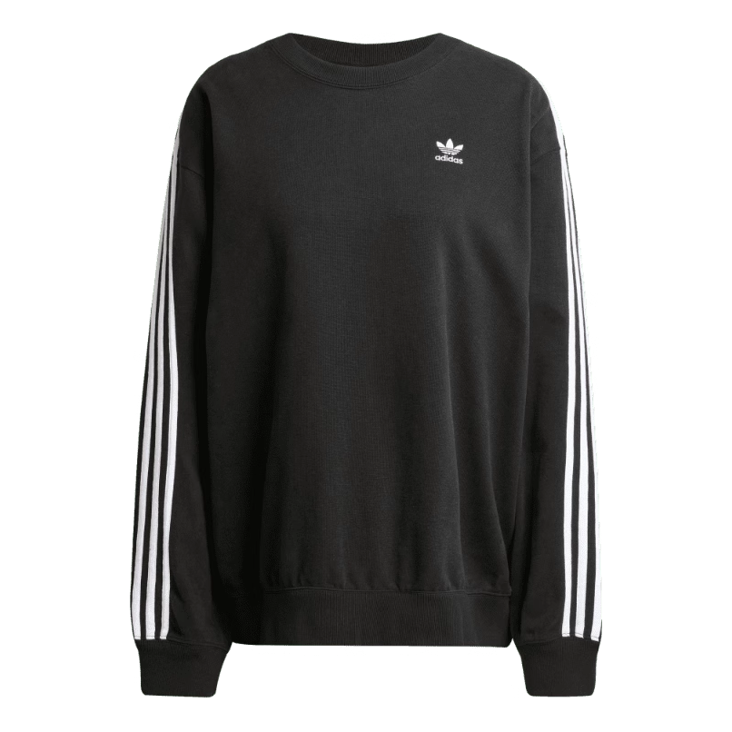 adidas 3 Stripes Long Sleeves Sweat Top 'Black White' JD0891