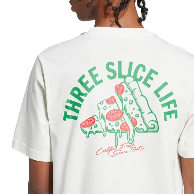 adidas Lounge Pizza Graphic T-Shirt 'White Green' JJ4016