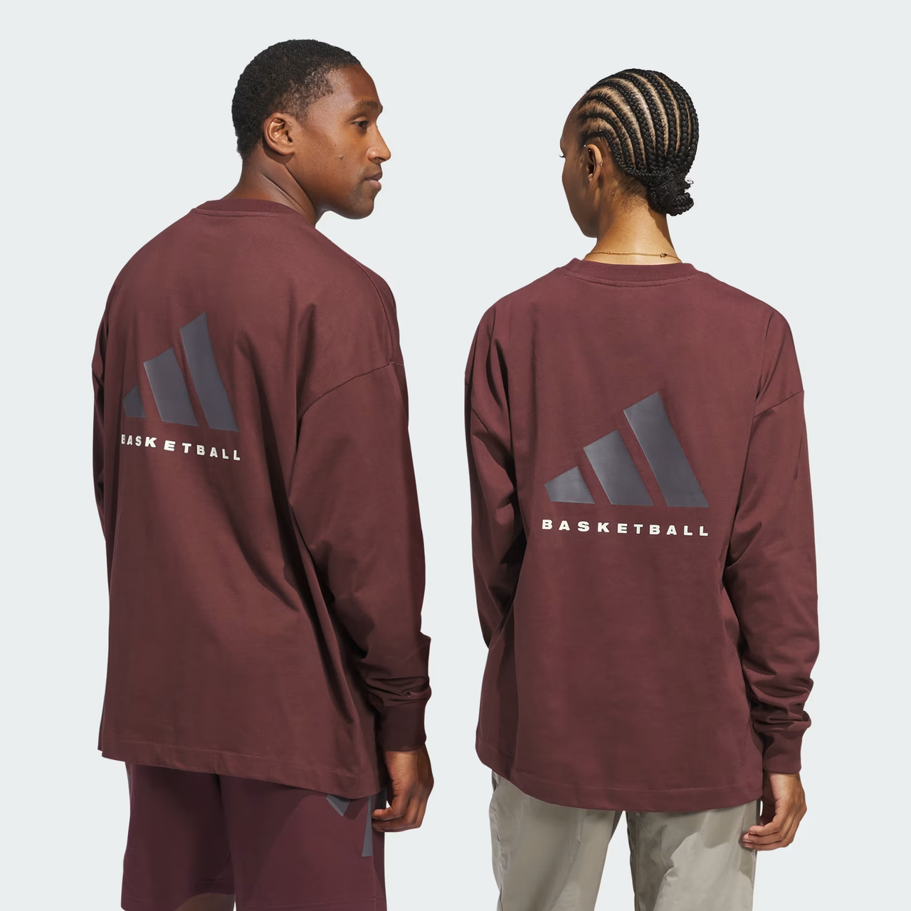 adidas Basketball Long Sleeve T-Shirt 'Aurora Ruby Brown' JD6131