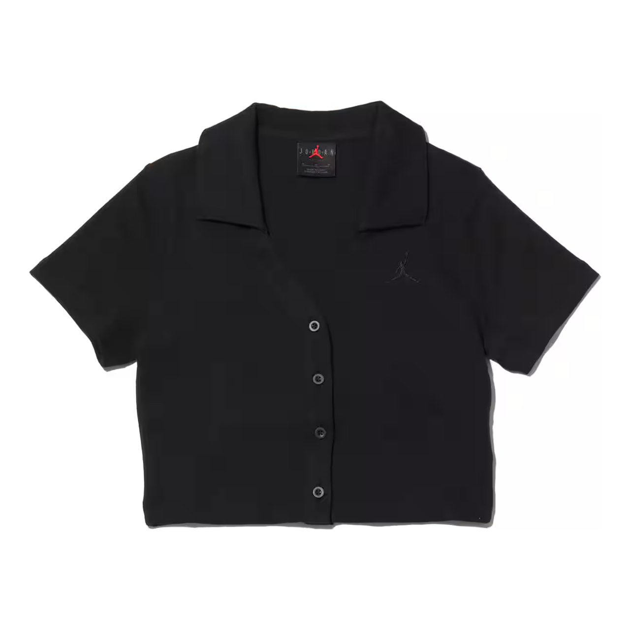 (WMNS) Air Jordan Short-Sleeve Knit Top 'Black' FN5397-010