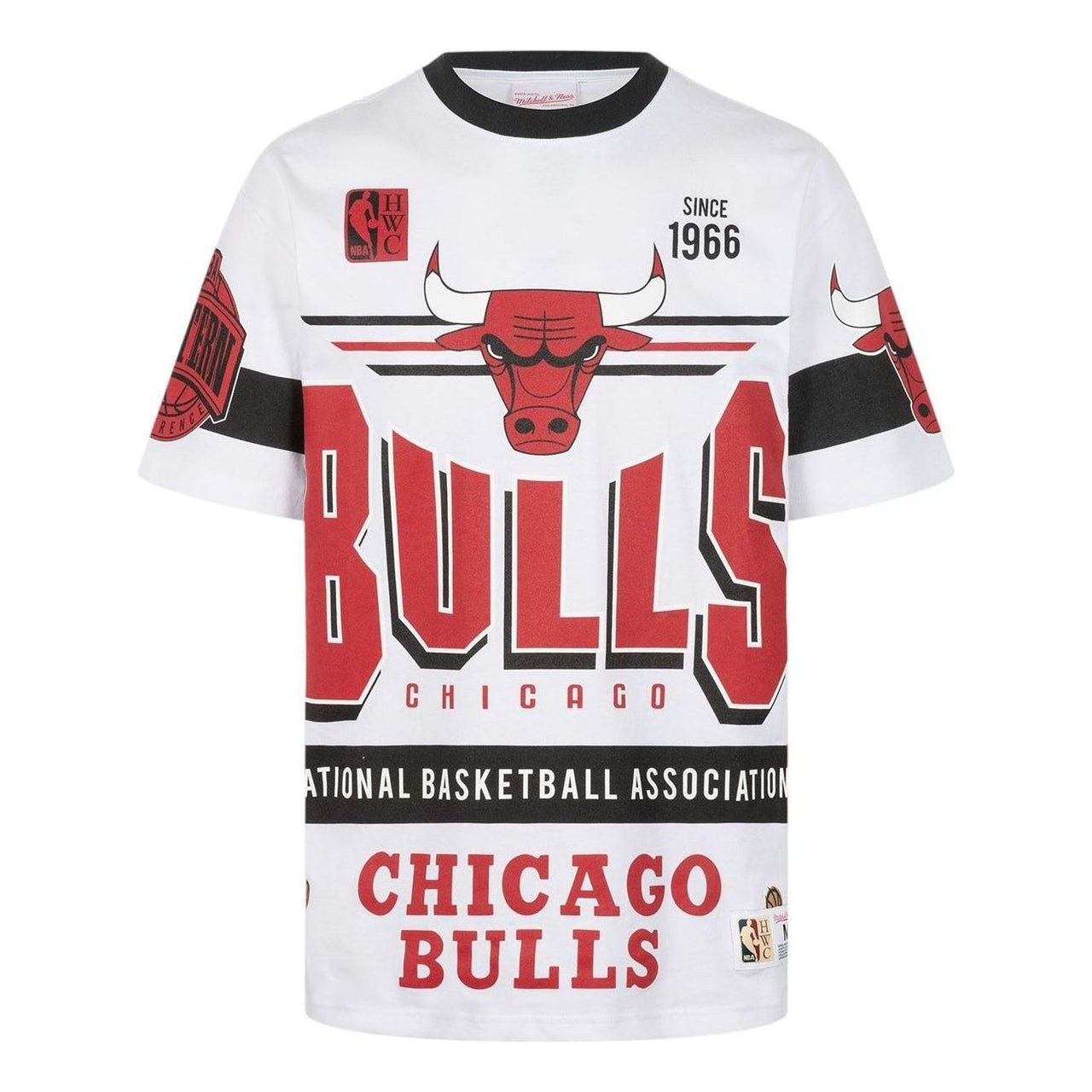 Mitchell & Ness NBA Origins Premium Vintage T-Shirt 'Chicago Bulls Team' FC9265-CBUWHIT
