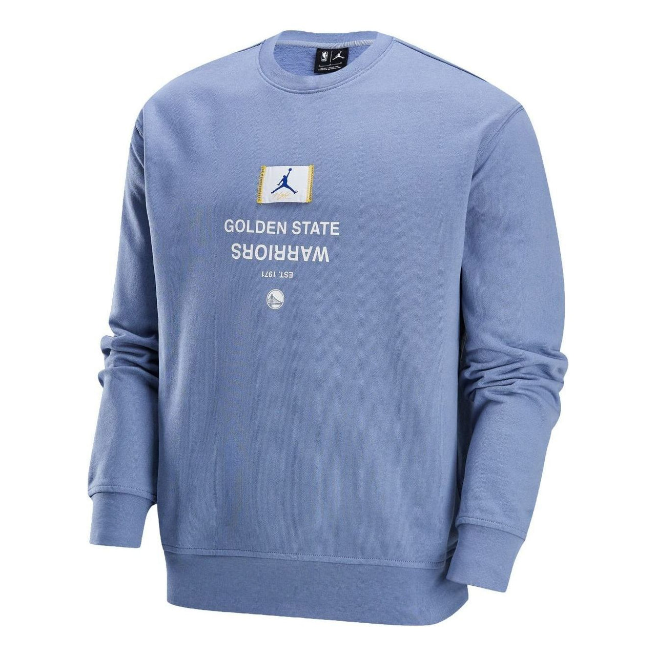 Air Jordan Golden State Warriors Courtside NBA Fleece Crew-Neck Sweatshirt Asia Sizing 'Ashen Slate' FV8348-493