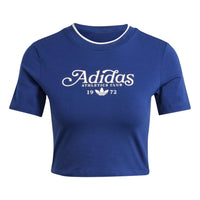 (WMNS) adidas Graphic Badge Slim 3-Stripes T-shirt Asia Sizing 'Dark Blue' IX3544