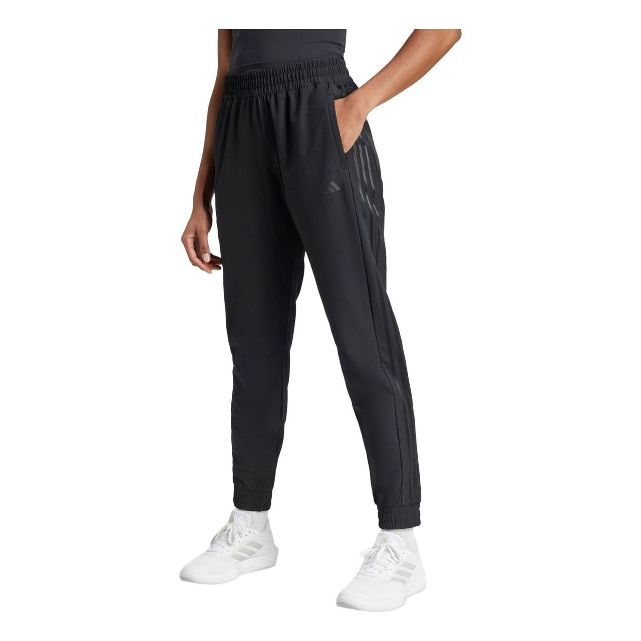 (WMNS) adidas Pacer All Gym 3-Stripes Woven Mid-Rise Pants 'Black' IK5471