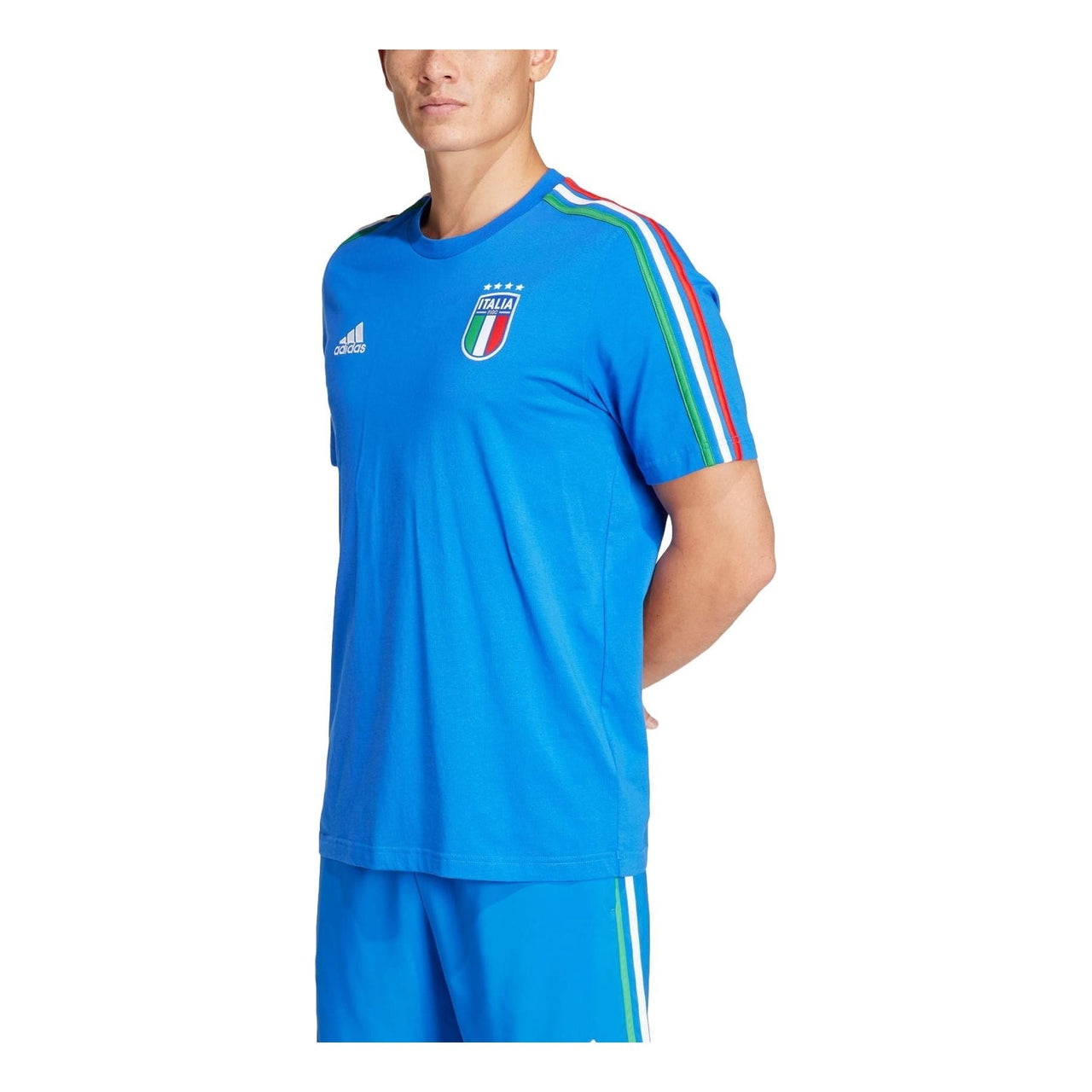 adidas Italy DNA 3-Stripes Football T-shirt 'Blue' IU2108