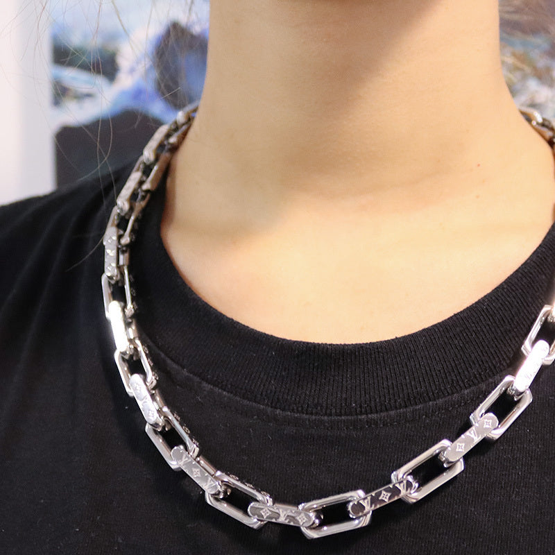 LOUIS VUITTON Metal Necklaces Unisex Silver