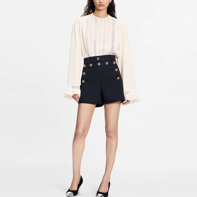 LOUIS VUITTON New Quarterly Products Of LV Casual Shorts Women's Marine Blue