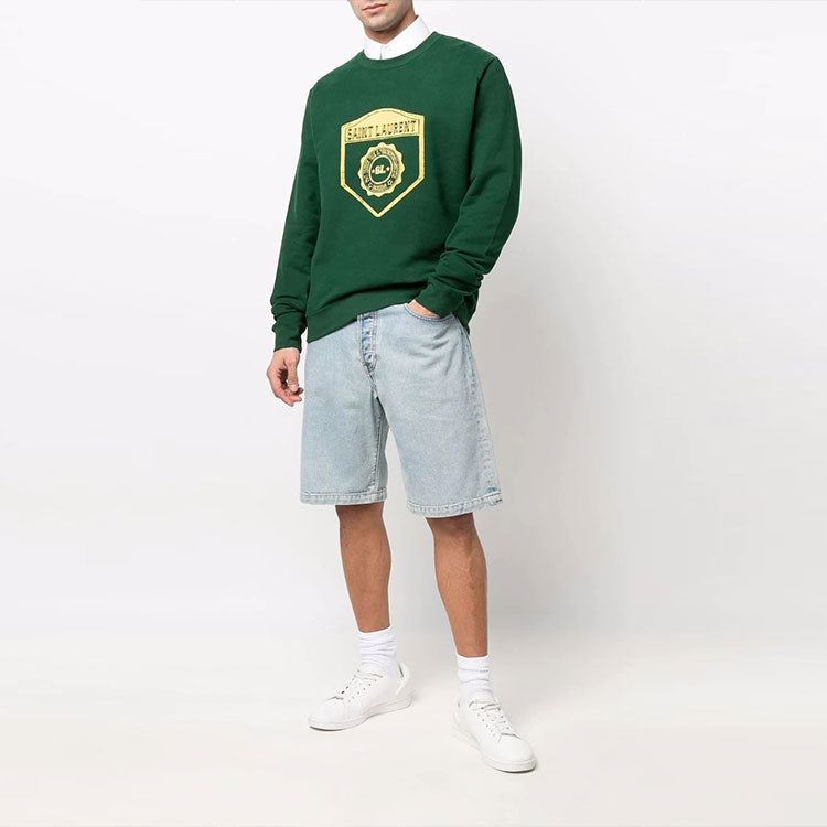 SAINT LAURENT University Crest Print Sweatshirt