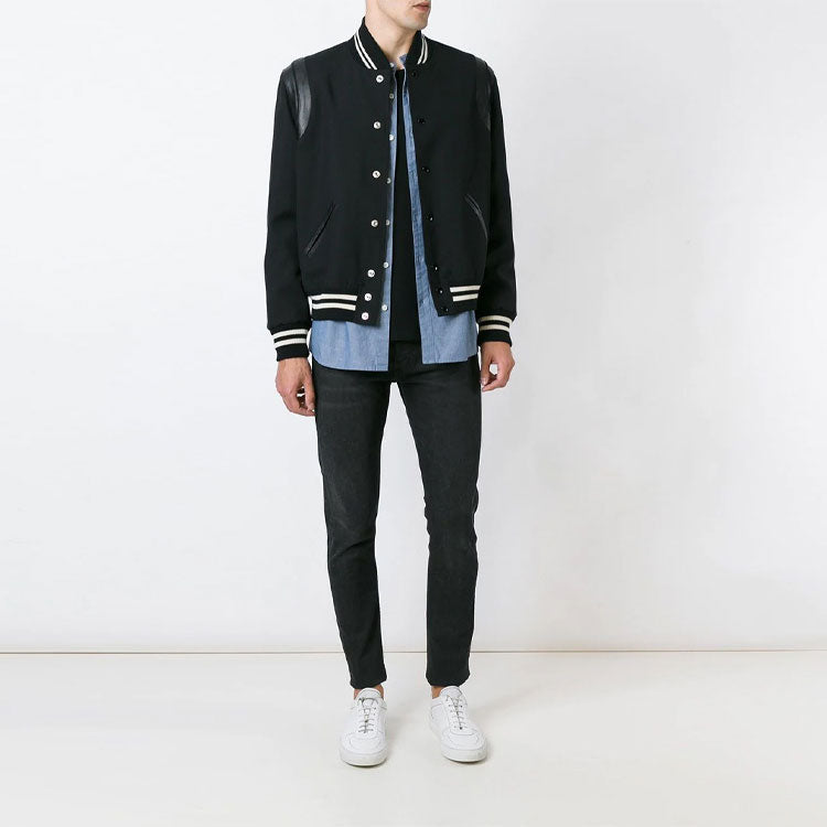 SAINT LAURENT Baseball Jacket Men's Black