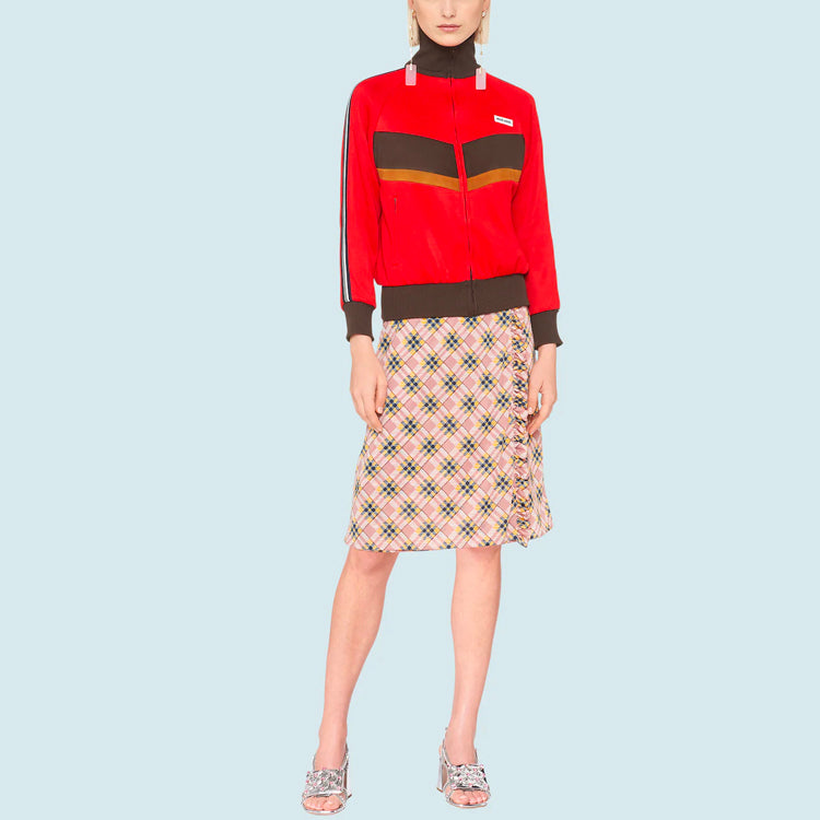 MIU MIU SS21 Knit Long Skirts Women's Pink Beige