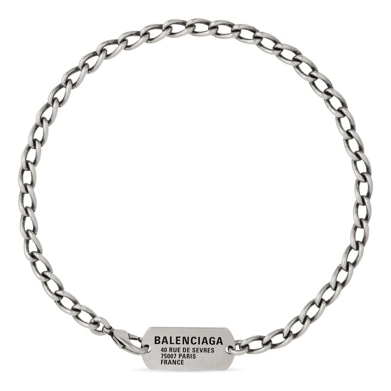 Balenciaga Tags Choker 'Antique Silver' 748072TZ99I0911