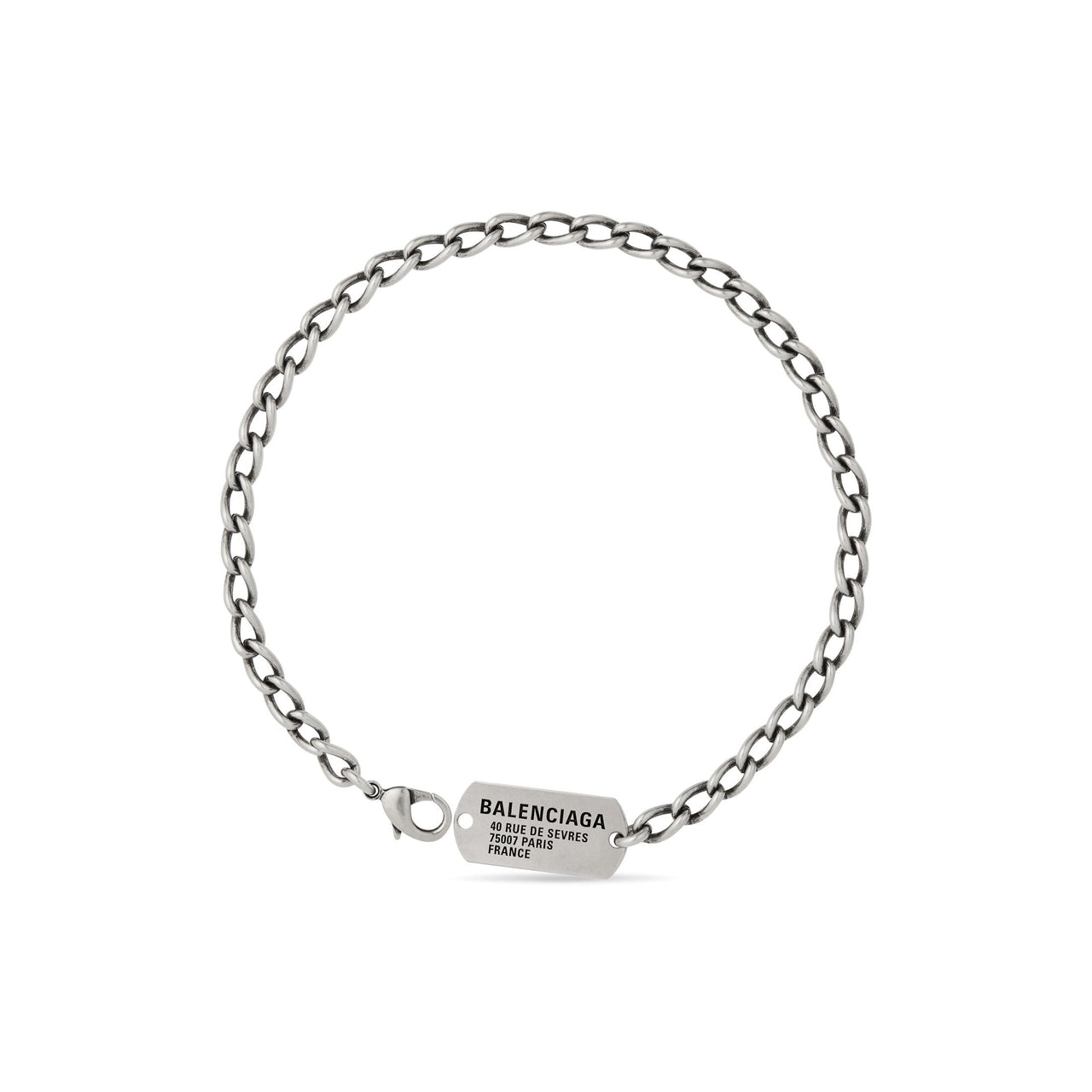 Balenciaga Tags Choker 'Antique Silver' 748072TZ99I0911