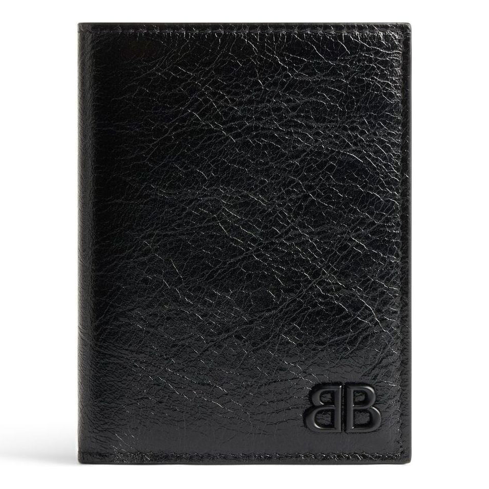 Balenciaga Monaco Vertical Bifold Wallet 'Black' 7665512AAS81000