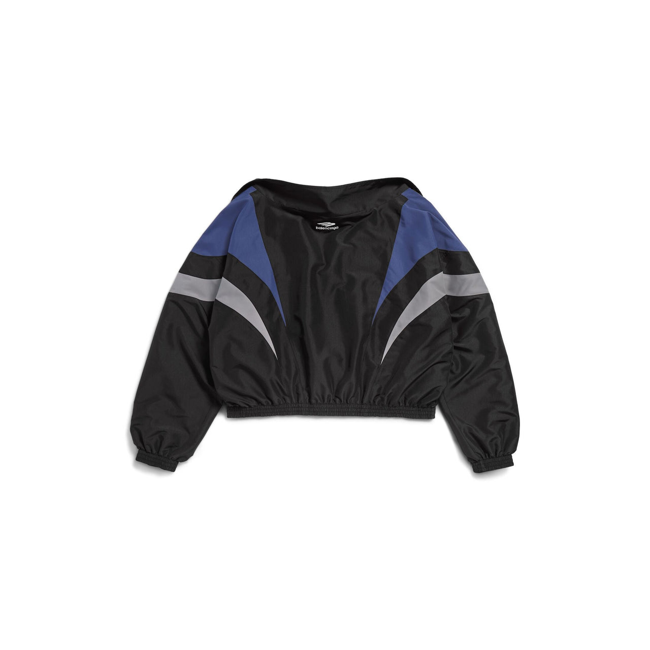 Balenciaga 3B Sports Icon Off Shoulder Tracksuit Jacket 'Black Blue' 790756TMO101000