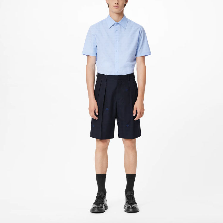 LOUIS VUITTON New Quarterly Products Of LV Casual Shorts Men Marine Blue