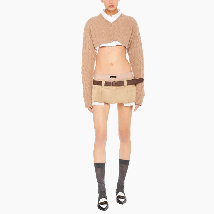 MIU MIU SS22 Casual Short Skirts Women's Khaki