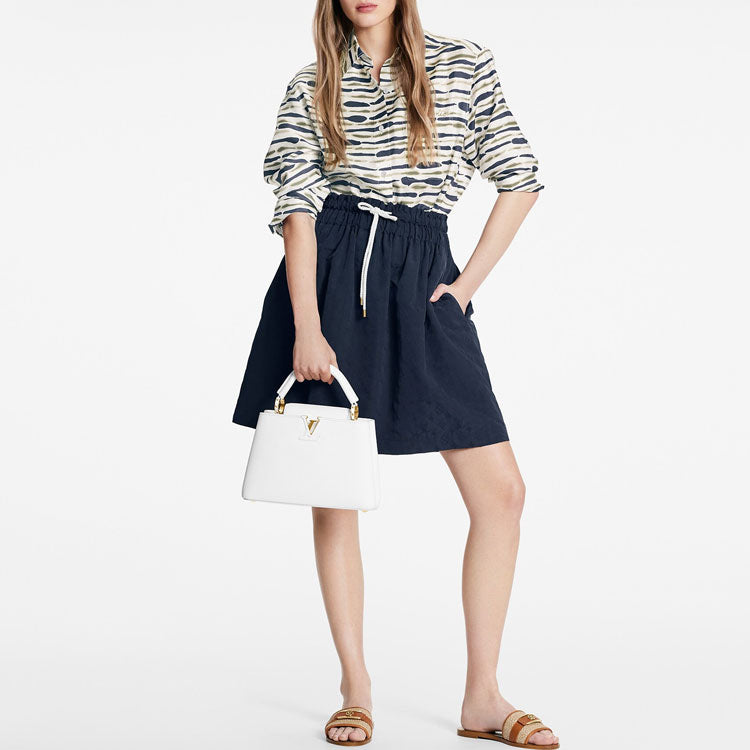 LOUIS VUITTON Casual Long Skirt Women's Navy Blue