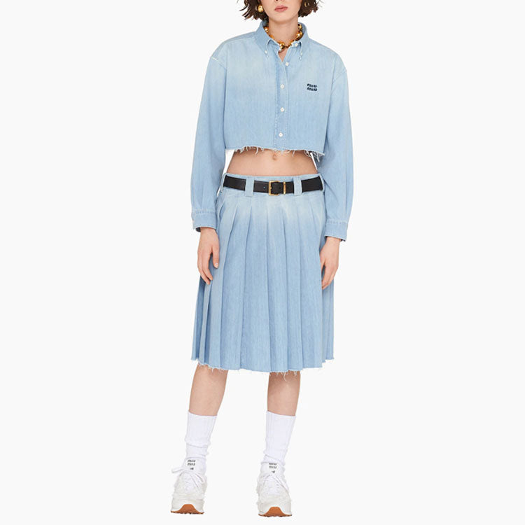 MIU MIU Crop Tops Women's Blue