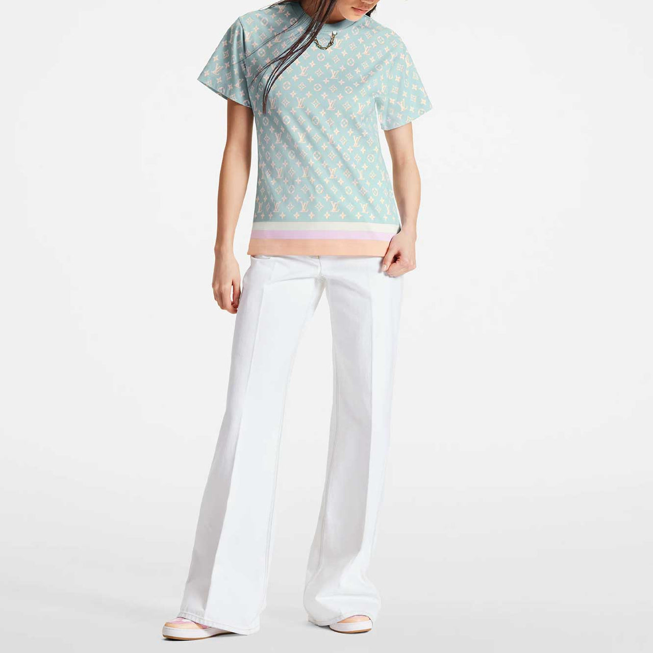 LOUIS VUITTON FW23 Regular T-Shirt Women's Mint Blue