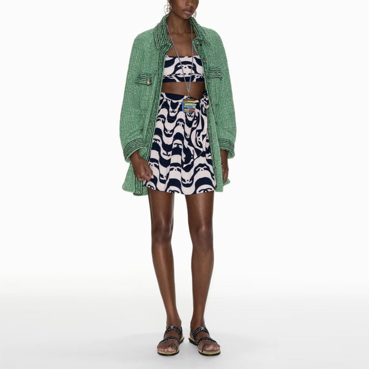 CHANEL SS21 Casual Short Skirts Women's Marine Blue