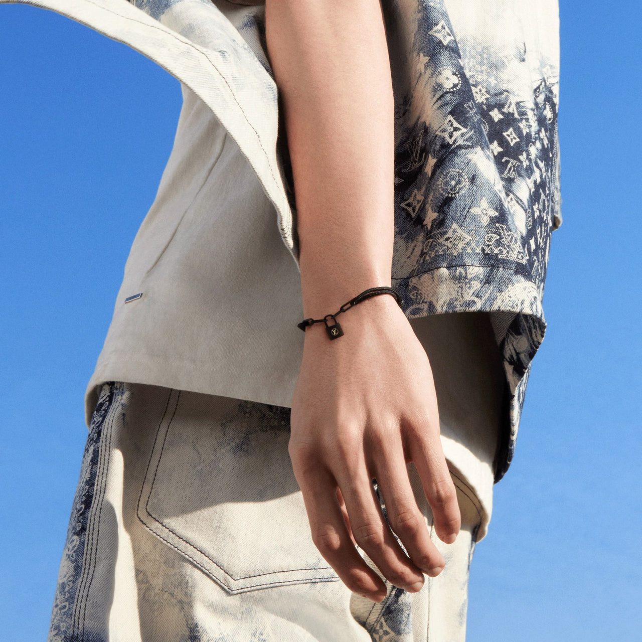 LOUIS VUITTON Titanium Bracelets Men's Black