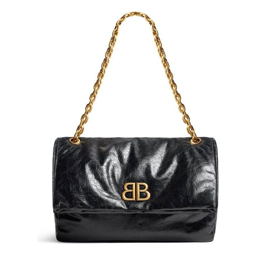(WMNS) Balenciaga Monaco Medium Chain Bag 'Black' 7659452AAR81000