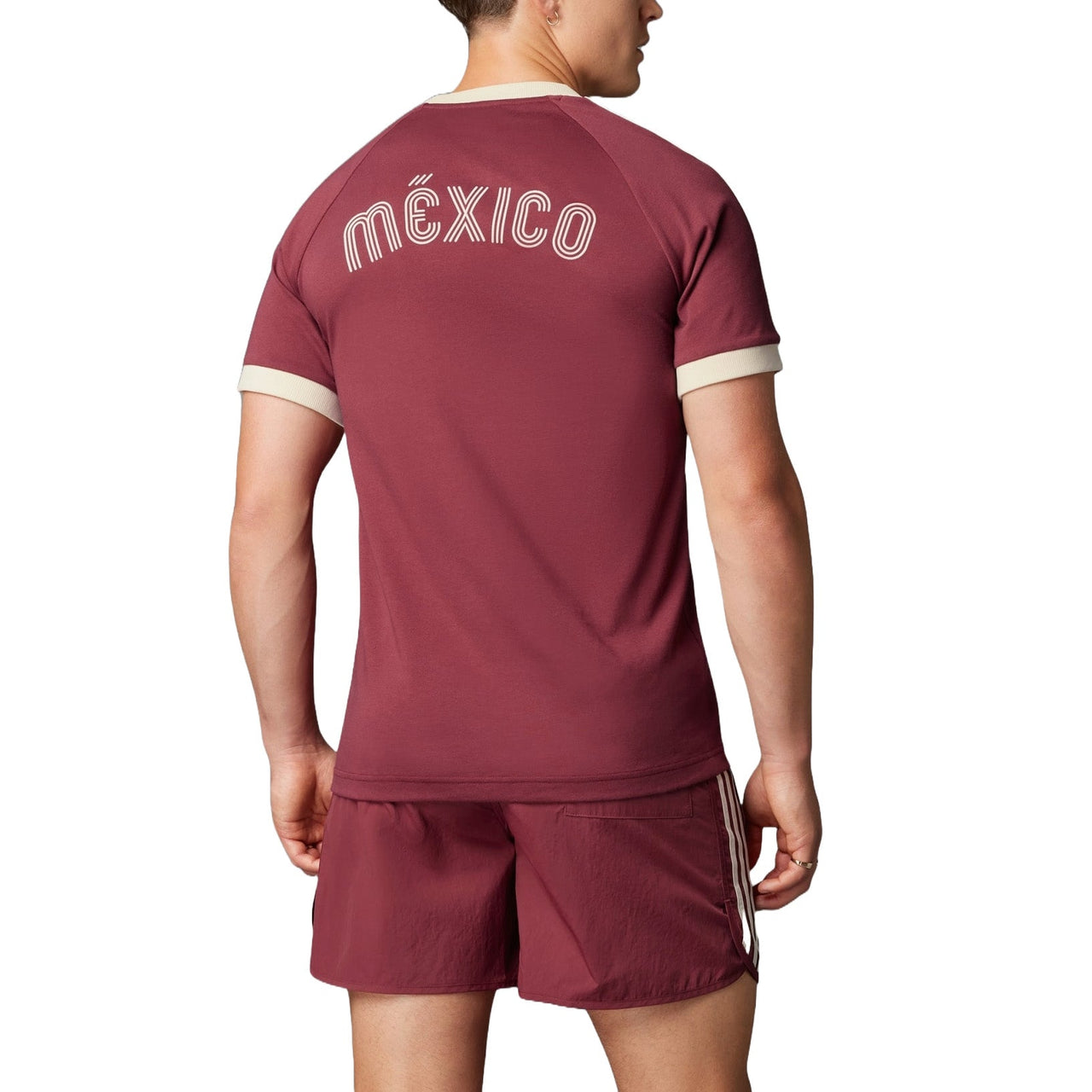adidas Mexico Adicolor 3-Stripes Football T-Shirt 'Burgundy' IU2177