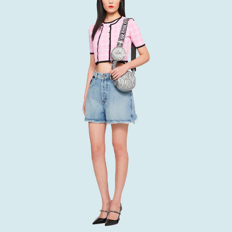 MIU MIU SS21 Denim Shorts Women's Blue
