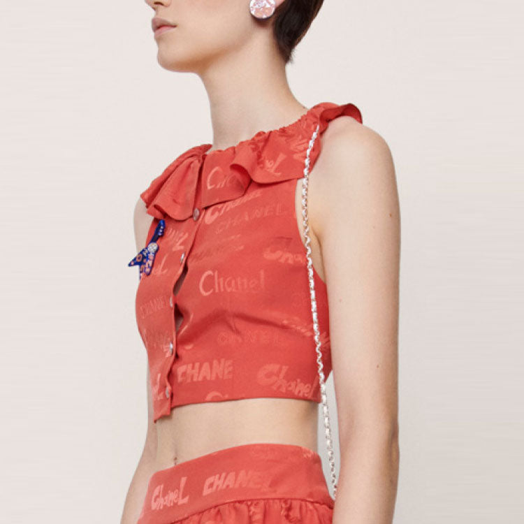 CHANEL SS22 Crop Top Women's Red