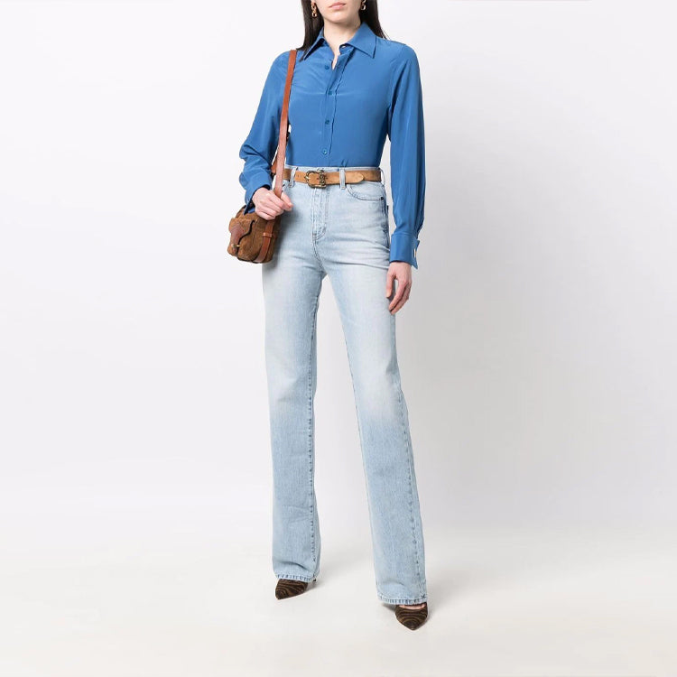 SAINT LAURENT Women's Janice Denim Jeans Clear Sky Blue
