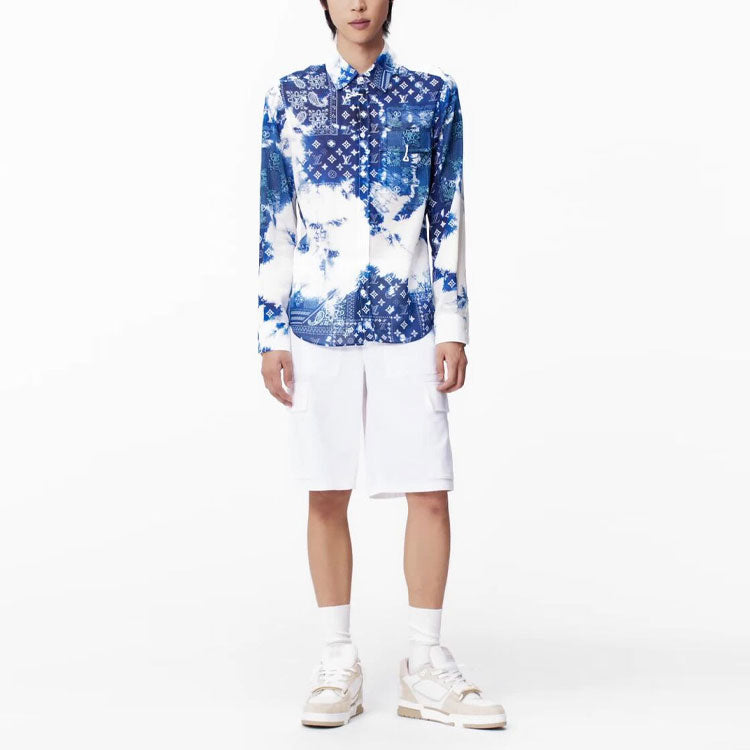 LOUIS VUITTON Monogram Bandana Hook Detail Long Sleeved Shirt