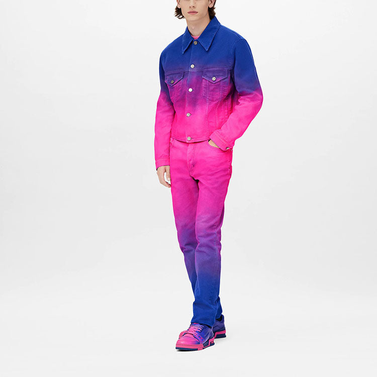 LOUIS VUITTON Cropped Gradient Denim Jacket