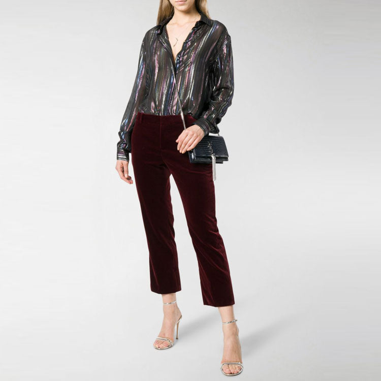 SAINT LAURENT Casual Pants Women's Black Red
