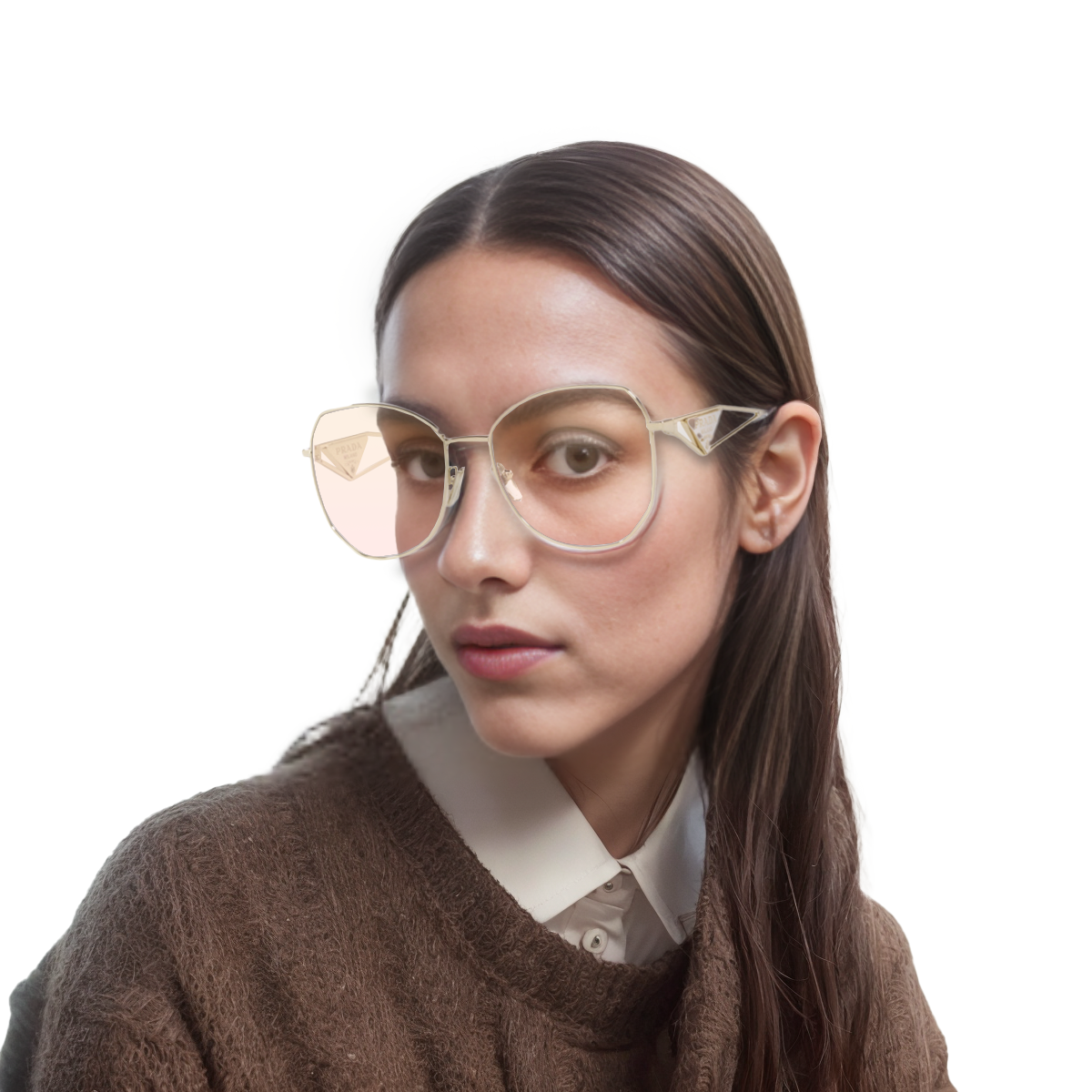 PRADA Eyewear Round Frame Sunglasses Gold