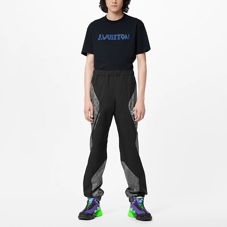 LOUIS VUITTON Knitted Sports Pants Men's Black