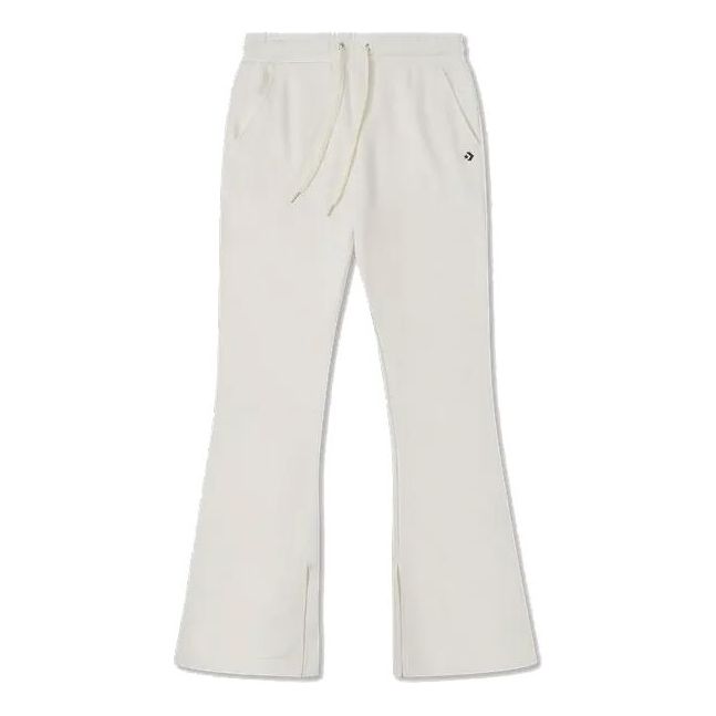 (WMNS) Converse Drawstring Flare Sweatpants 'White' 10026914-A01
