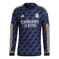 adidas Real Madrid 23/24 Long Sleeve Away Authentic Football Jesrey Asia Sizing 'Navy' IA9984