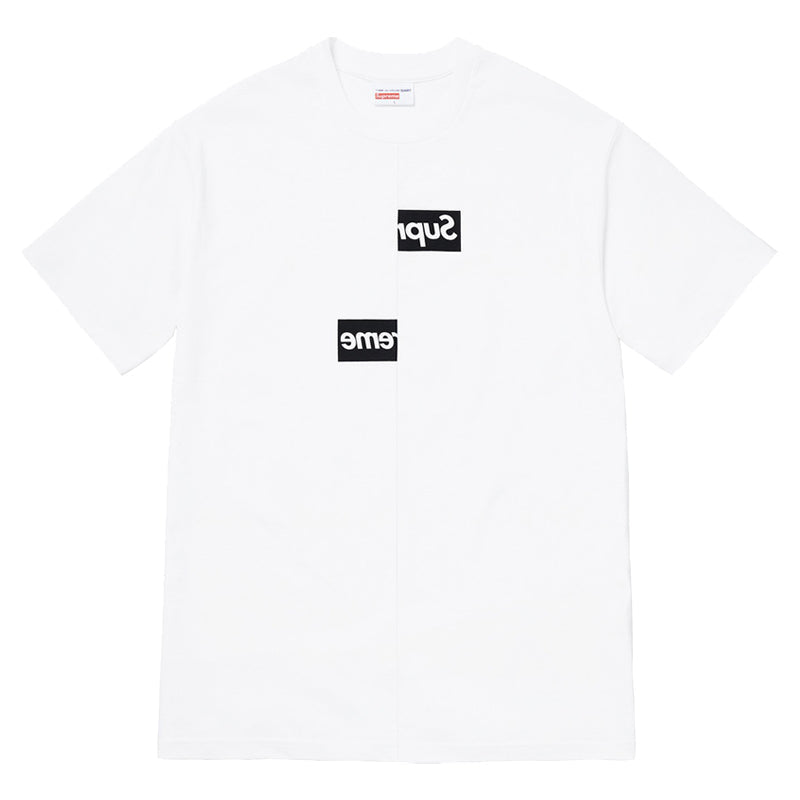 Supreme x COMME des GARCONS CDG Shirt Split Box Logo Tee 'White Black' SP-FW18KN2-WH