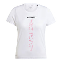 (WMNS) adidas Terrex Agravic Trail T-shirt Asia Sizing 'White Pink' JJ4735