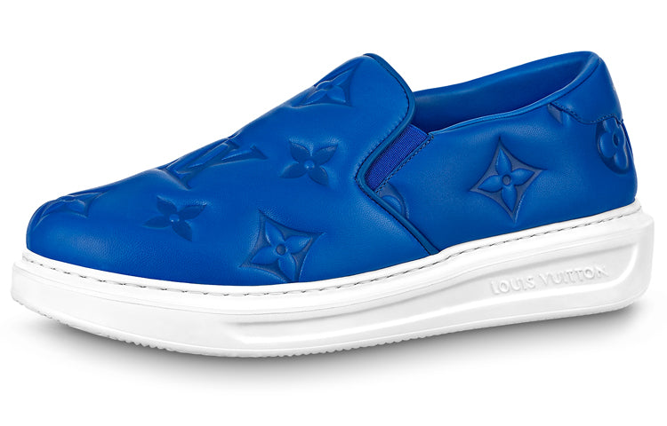 LOUIS VUITTON Beverly Hills Low Top Stylish Skateboarding Shoes Men's Blue
