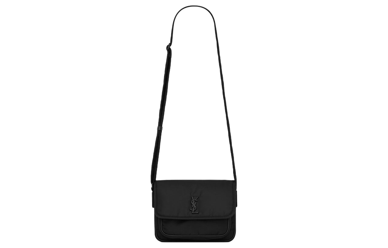 SAINT LAURENT Niki Fabric Cow Leather Patchwork Crossbody Bag Shoulder Bag Men's Black