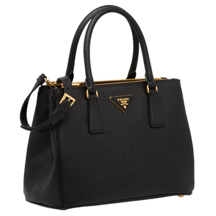 PRADA Leather Handbag Medium Size Women's Black