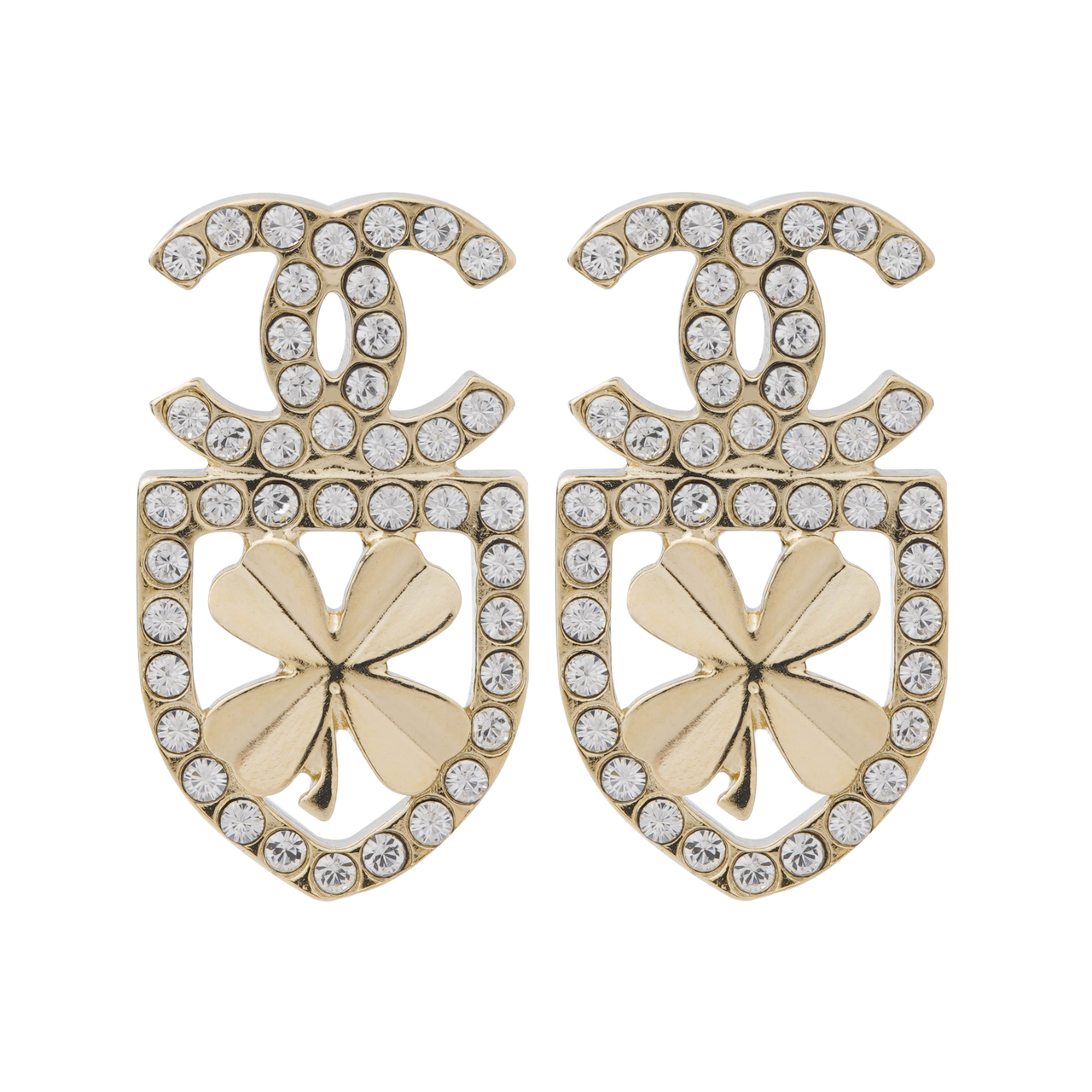 CHANEL Stud Earrings Women's Gold