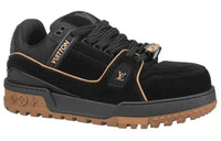 LOUIS VUITTON Trainer Maxi Black Brown Suede