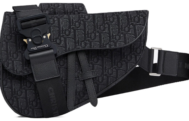 DIOR Saddle Cow Leather With Fabric Saddle Bag Crossbody Bag Sling Bag Fanny Pack Shoulder Bag Men's Black