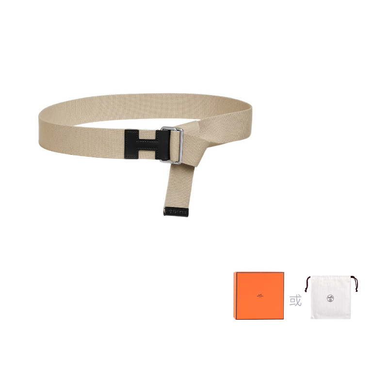 HERMES Cow Leather Belt Men's Umber 4cm