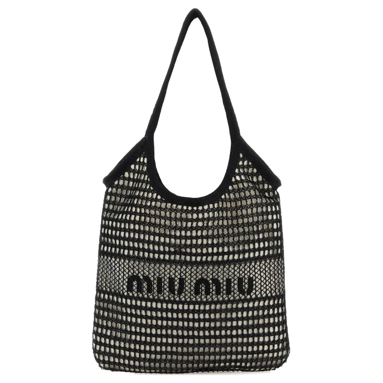 MIU MIU Yarn With Linen Handbag Women's Black